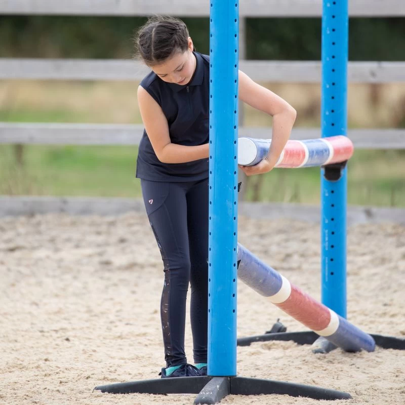 Shires Aubrion Kids' Poise Sleeveless Tech Polo - Navy - Image 2