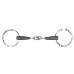 Horze Oval Link Loose Ring Snaffle Bit - Black