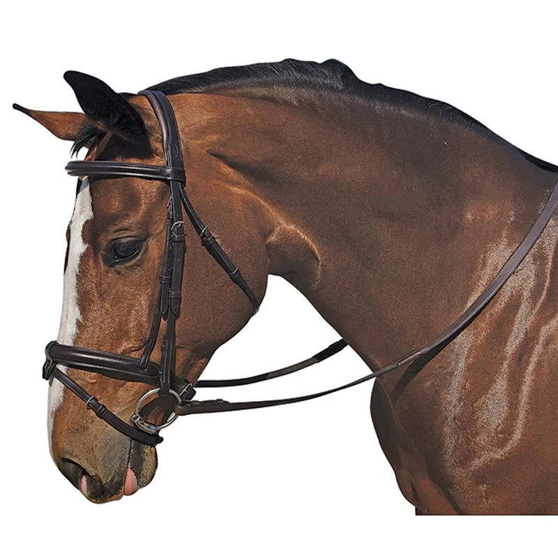 M. Toulouse Plain Raised Eventing Bridle - Chocolate