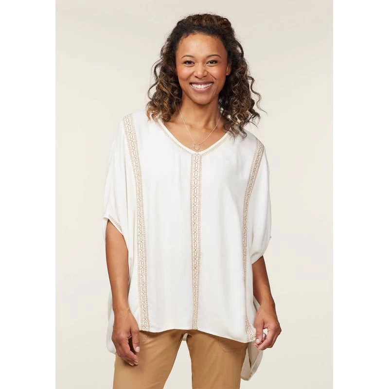 EQL Women's Embroidered EQ Stripe Top - Soft White - Image 2