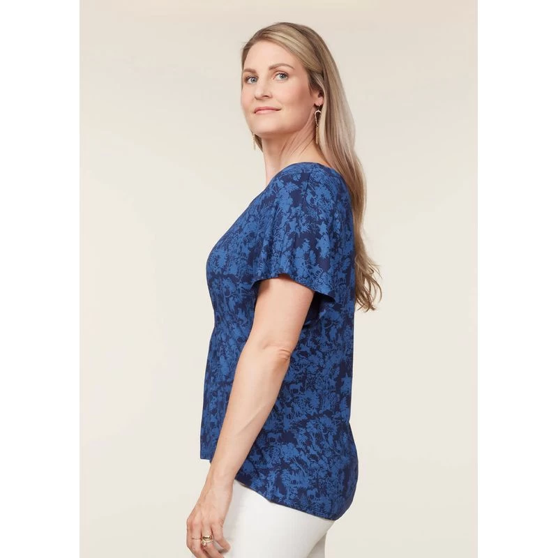 EQL Women's Allure Ecovero Short Sleeve Top - Ink Countryside - Image 3