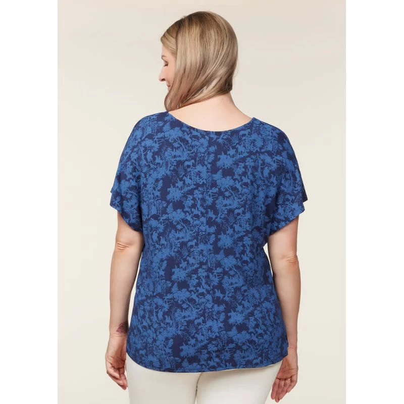 EQL Women's Allure Ecovero Short Sleeve Top - Ink Countryside - Image 4