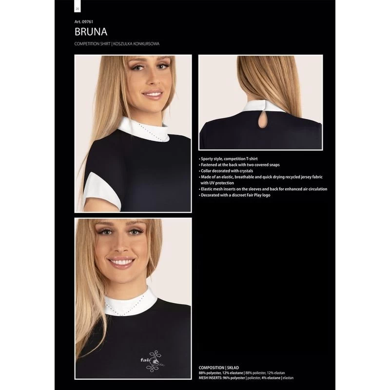 Fair Play Women's Bruna Short Sleeve Competition Shirt - Black - Image 3