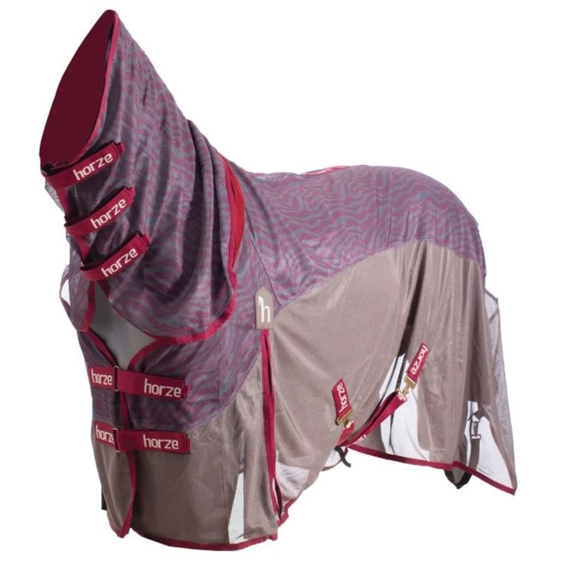 Horze Kenya Combo Fly Sheet - Rhubarb Dark Red - Image 2