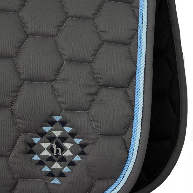 Horze Arizona Double Corded Dressage Saddle Pad - Smoked Pearl Grey - Image 2