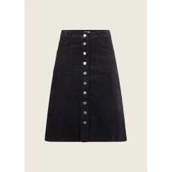 EQL Women's Soft Stretch Corduroy Skirt - Black