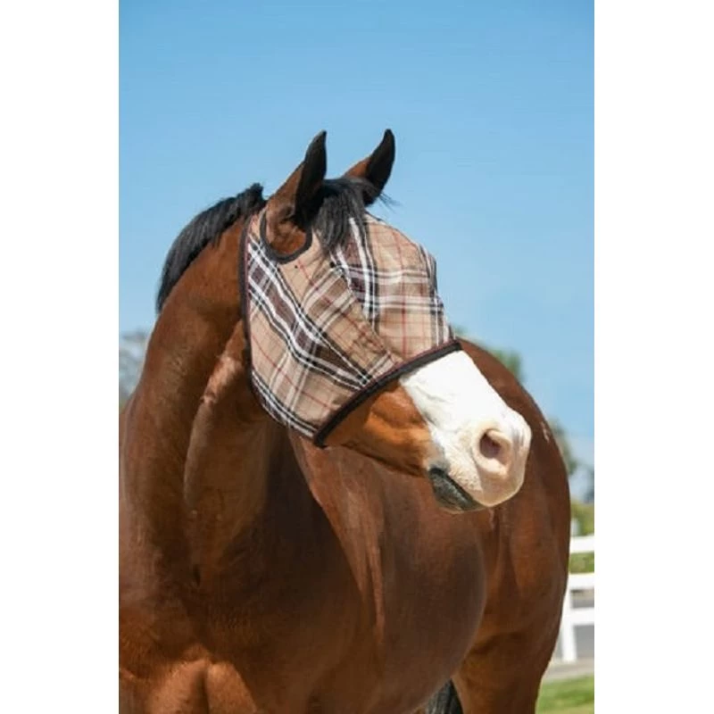 Kensington Fly Mask W/Web Trim & Dual Ear Holes - Deluxe Black