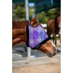 Kensington Fly Mask W/Fleece Trim & Dual Ear Holes - Lavender Mint