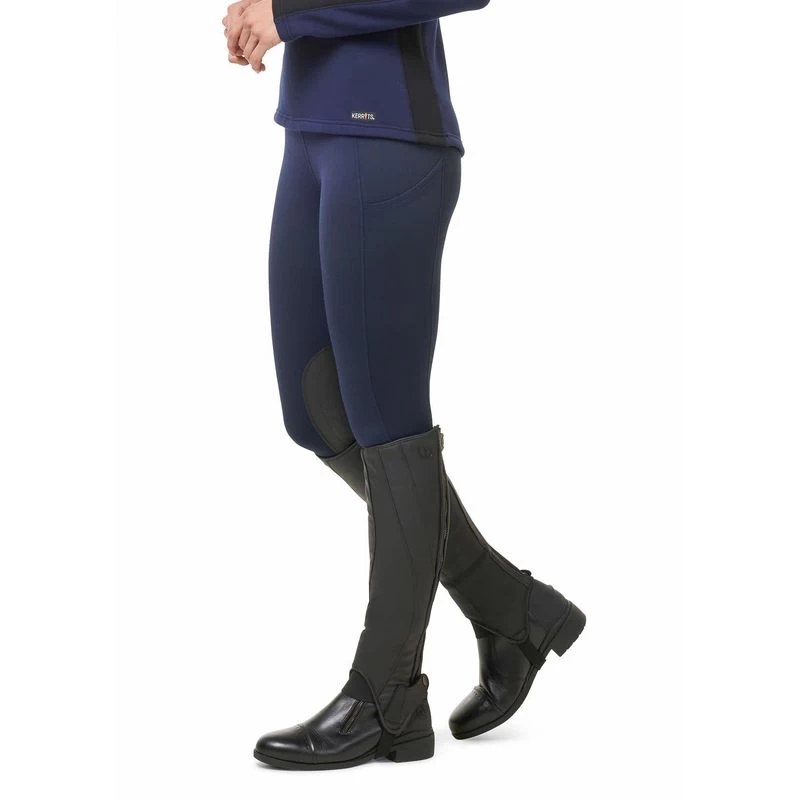 Kerrits Women's Fleece Lite II Knee Patch Tights - Ink Herringbone - Image 4