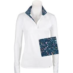 RJ Classics Women's Maddie 37.5 Show Shirt - White/Green Meadow