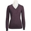 RJ Classics Women's Natalie V-Neck Sweater - Eggplant Heather
