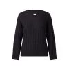 EQL Women's Brittany Cable Knit V-Neck Sweater - Black