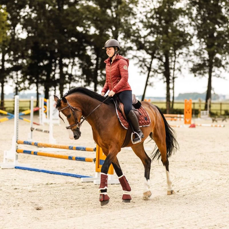 Horze Terrazzo Bell Boots With Fleece - Smoked Paprika - Image 4