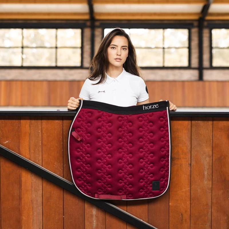 Horze Smoky Twilight Air Mesh Dressage Saddle Pad - Anemone Dark Pink - Image 3