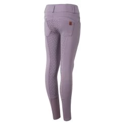 Horze Kids' Tara High Waist Full Seat Breeches - Grey Ridge Purple