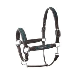B Vertigo Evolve Leather Halter W/Braided Accents - Jungle Green