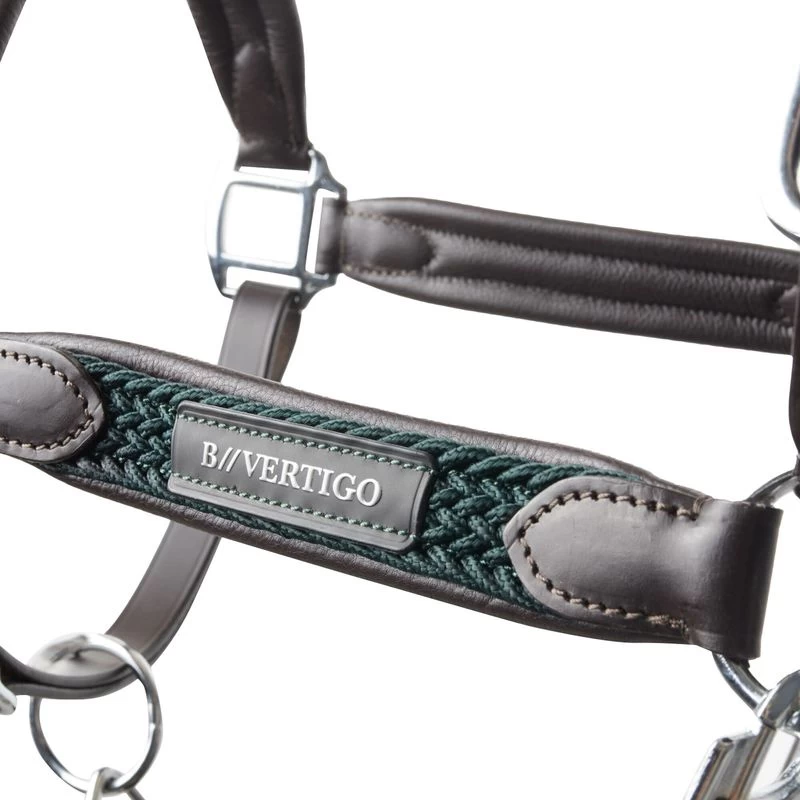 B Vertigo Evolve Leather Halter W/Braided Accents - Jungle Green - Image 2