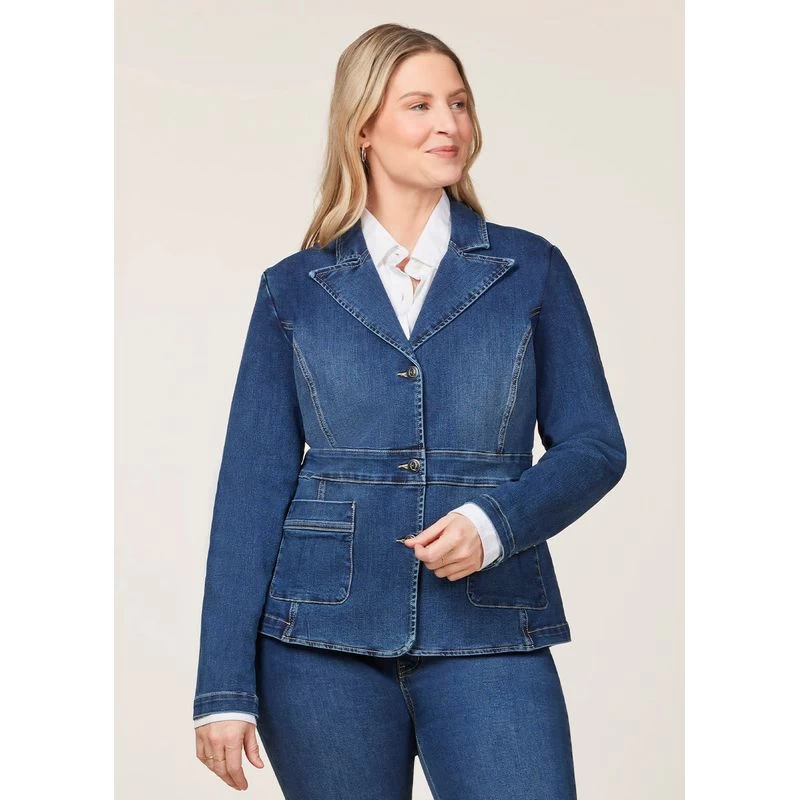 EQL Women's In Motion Denim Blazer - Midnight Wash - Image 3