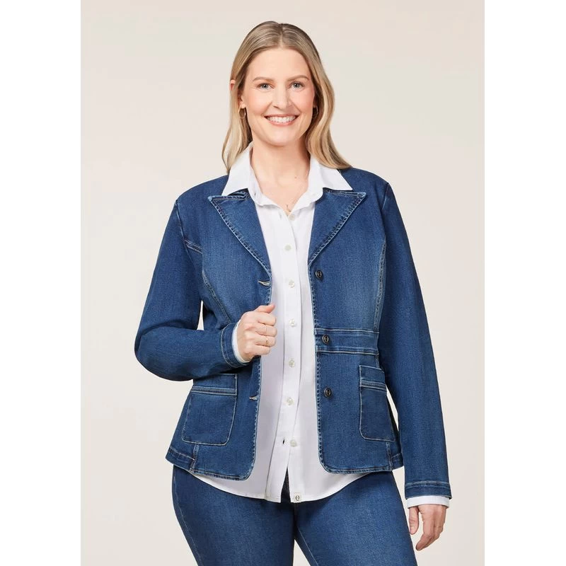 EQL Women's In Motion Denim Blazer - Midnight Wash - Image 4