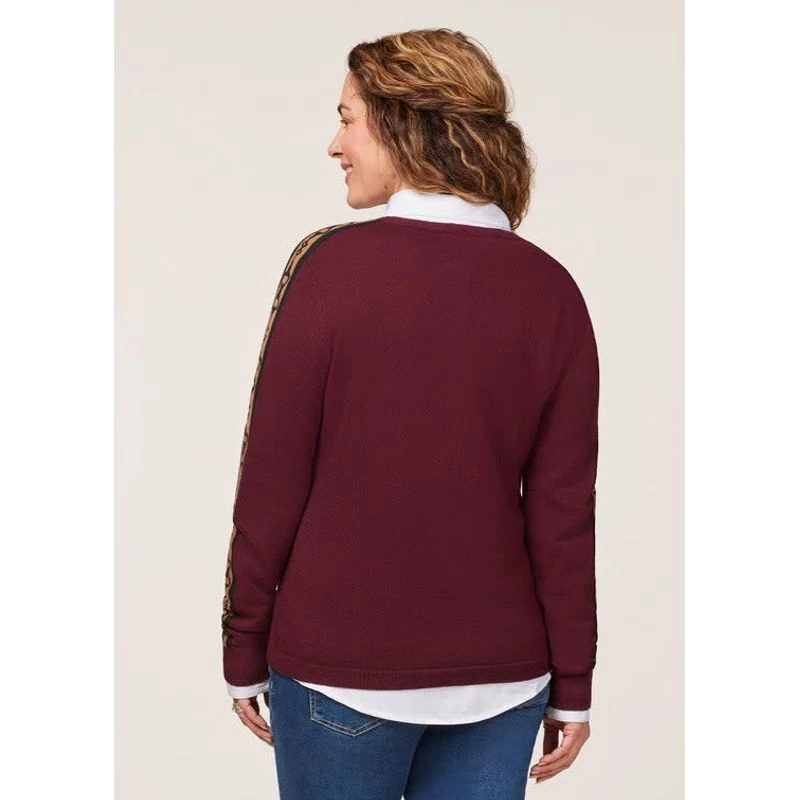 EQL Women's Snaffle Stripe Sweater - Sangria/Black - Image 3