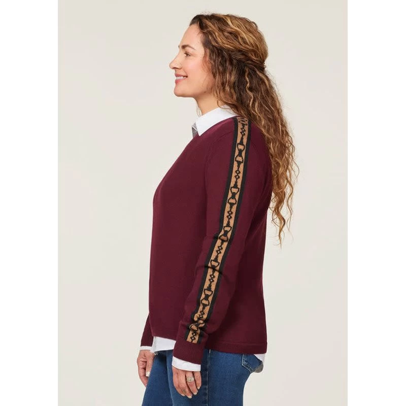 EQL Women's Snaffle Stripe Sweater - Sangria/Black - Image 4