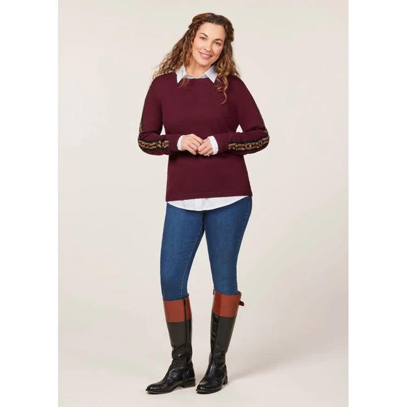 EQL Women's Snaffle Stripe Sweater - Sangria/Black - Image 5