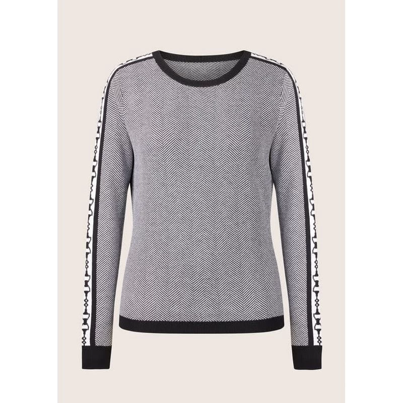 EQL Women's Snaffle Stripe Sweater - Black/White Herringbone