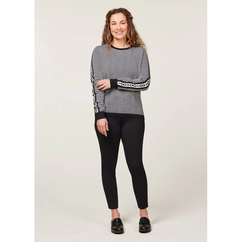EQL Women's Snaffle Stripe Sweater - Black/White Herringbone - Image 5